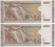 Szíria 2019. 5000P (2db) sorszámkövetők T:UNC Syria 2019. 5000 Pounds (2pcs) consecutive serials C:U...