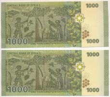 Szíria 2013. 1000P (2db) sorszámkövetők T:UNC Syria 2013. 1000 Pounds (2pcs) consecutive serials C:U...