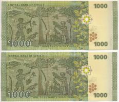 Szíria 2013. 1000P (2db) sorszámkövetők T:UNC Syria 2013. 1000 Pounds (2pcs) consecutive serials C:U...