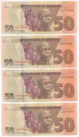 Zimbabwe 2020. 50$ (4db) közeli sorszámok T:AU kis beszakadás Zimbabwe 2020. 50 Dollars (4pcs) close serials C:AU small tear