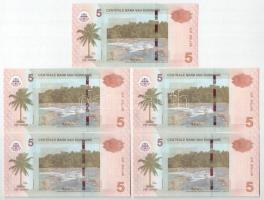 Suriname 2012. 5$ (5x) sorszámkövető T:UNC Suriname 2012. 5 Dollars (5x) consecutive serials C:UNC
...