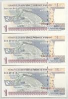 Törökország 2005. 1L (7db) sorszámkövető T:UNC
Turkey 2005. 1 Lira (7pcs) consecutive serials C:UNC...