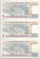 Törökország 2005. 1L (7db) sorszámkövető T:UNC
Turkey 2005. 1 Lira (7pcs) consecutive serials C:UNC...
