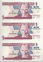 Törökország 2005. 1L (7db) sorszámkövető T:UNC
Turkey 2005. 1 Lira (7pcs) consecutive serials C:UNC...