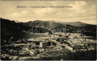 1911 Resica, Resita; Falepároló telep, gyár. Braumüller L. kiadása / Holzverkohlungs Anlage / Wood distillery plant, factory (EB)