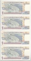 Törökország 2005. 1L (7db) sorszámkövető T:UNC
Turkey 2005. 1 Lira (7pcs) consecutive serials C:UNC...