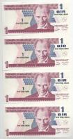Törökország 2005. 1L (7db) sorszámkövető T:UNC
Turkey 2005. 1 Lira (7pcs) consecutive serials C:UNC...