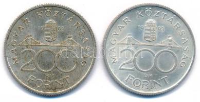 1993. 200Ft Ag "MNB" (2x) T:AU,XF patina
Adamo F13