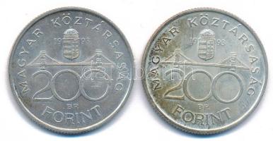 1993. 200Ft Ag "MNB" (2x) T:AU,XF patina
Adamo F13