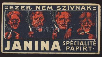 Janina Cigaretta Papir Gyár számolócédula