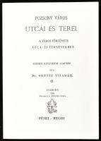 Dr. Ortvay Tivadar: Pozsony város utcái és terei. A város története utca- és térnevekben. (Hasonmás kiadás Szabó Lilla utószavával). Bp., 1991, Püski-Regio, 668 p. Kiadói papírkötés.