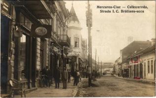 1928 Csíkszereda, Miercurea Ciuc; Strada I.C. Bratianu / utca, üzlet / street, shops. photo (EK)