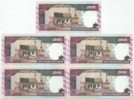 Irán DN (1986-2005) 2000R (5db) T:UNC
Iran ND (1986-2005) 2000 Rials (5db) C:UNC
Krause P#141a