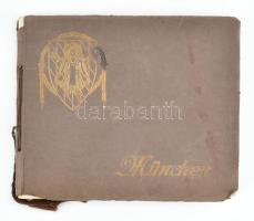 cca 1900 München régi képes füzet 12 db 20 x 17 cm képpel + 12 kép egy Párizs leporello füzetből