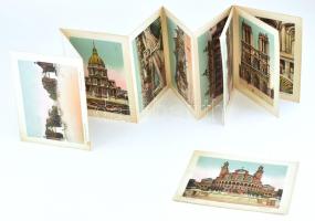 cca 1900 München régi képes füzet 12 db 20 x 17 cm képpel + 12 kép egy Párizs leporello füzetből