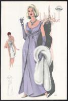 cca 1950 3 db Wemo Modes Internationales vintage divatkép, ofszet nyomat, papír, egyik lap szélén egészen apró foltokkal, 32x21,5 cm