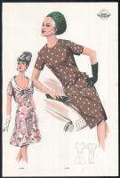 cca 1950 3 db Wemo Modes Internationales vintage divatkép, ofszet nyomat, papír, egyik lap szélén eg...