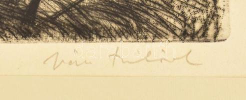 Iván Szilárd (1912-1988): Balaton. Rézkarc, papír, jelzett, paszpartuban, 23×28 cm