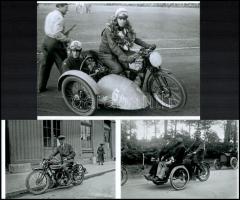cca 1935 előtt készült felvételek motorokról, 3 db modern nagyítás, 15x21 cm és 10x15 cm