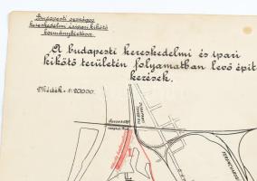 1922 A budapesti kereskedelmi és ipari kikötő (Csepel) területén folyamatban lévő építkezések, 33,5×...