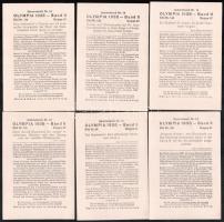1936 Gyűjtőképek a berlini olimpiáról, hátoldalon németül feliratozva, jó állapotban, 15 db 12x8 cm