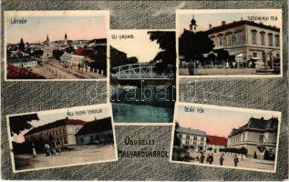1914 Magyaróvár, Állami Elemi Iskola, Új vashíd, Széchenyi tér, Deák tér