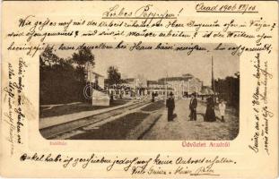 1906 Arad, Indóház, vasútállomás / railway station (fl)
