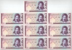 Irán DN (1985-2006) 100R (10db) sorszámkövető T:UNC Iran ND (1985-2006) 100 Rials (10pcs) consecutive serials C:UNC