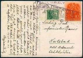 Baja Mihály író autográf képeslapja