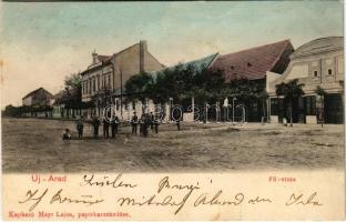 1905 Arad, Újarad, Aradul Nou; Fő utca. Mayr Lajos kiadása / main street (fl)