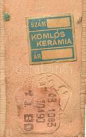 Komlós: Vadász. Mázas kerámia, jelzéssel, kis kopással, m: 12 cm