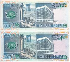 Libanon 1988-1991. 1000L (2xklf) T:UNC  Lebanon 1988-1991. 1000 Livres (2xklf) T:UNC  Krause P#69a, P#69b.2