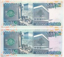 Libanon 1988-1991. 1000L (2xklf) T:UNC  Lebanon 1988-1991. 1000 Livres (2xklf) T:UNC  Krause P#69a, P#69b.2