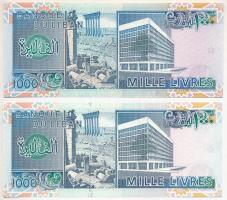 Libanon 1988-1991. 1000L (2xklf) T:UNC  Lebanon 1988-1991. 1000 Livres (2xklf) T:UNC  Krause P#69a, P#69b.2