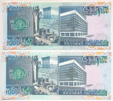 Libanon 1988-1991. 1000L (2xklf) T:UNC  Lebanon 1988-1991. 1000 Livres (2xklf) T:UNC  Krause P#69a, P#69b.2