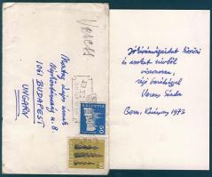 Veress Sándor zeneszerző autográf üdvözlete és aláírása