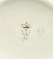 Wallendorf balerina, mázas és biszkvit porcelán, kézzel festett, jelzett, kis kopással, m: 21 cm