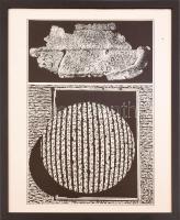 Joseph Kádár (1936-2019): Dualité, 1993. Szitanyomat, papír, jelzett, számozott (62/100), üvegezett fakeretben, 58,5x38,5 cm