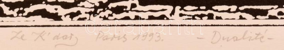 Joseph Kádár (1936-2019): Dualité, 1993. Szitanyomat, papír, jelzett, számozott (62/100), üvegezett ...