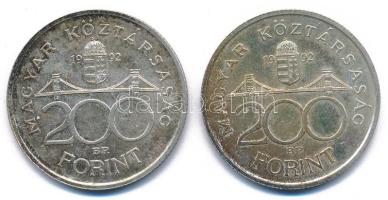 1992. 200Ft Ag "MNB" (2x) T:AU,XF patina 
Adamo F13