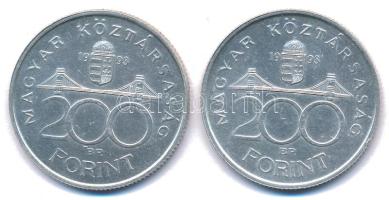 1993. 200Ft Ag "MNB" (2x) T:AU,XF  Adamo F13