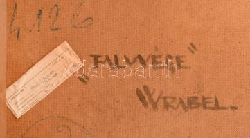 Wrabel (Vrábel) Sándor (1926-1992): Faluvége. Olaj, farost jelzett, hátoldalán Képcsarnok Vállalat c...