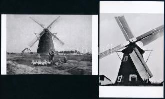 1931 Lentz Andor (?-?) budapesti fotóművész felvétele a Dorozsma-i szélmalomról, 1 db modern nagyítá...