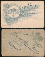 1890-1900 2 db gyerekportré: kisgyerek karikával, Eibl és Pietsch/Bp. és anya népviseletben gyermeké...