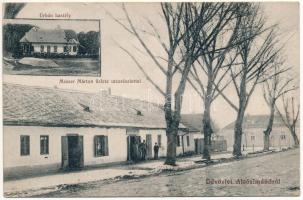 1921 Alsósimánd, Simand; Urbán kastély, Messer Márton üzlete, utca részlet / castle, shop, street view (EK)