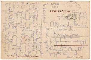 1921 Alsósimánd, Simand; Urbán kastély, Messer Márton üzlete, utca részlet / castle, shop, street vi...