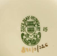 Zsolnay pillangó mintás nagy váza. Kézzel festett, jelzett, hibátlan. m: 27 cm