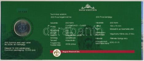 2009. 200Ft elsőnapi veret, sorszámozott "01430" díszcsomagolásban + 2006. 200Ft "FB&...