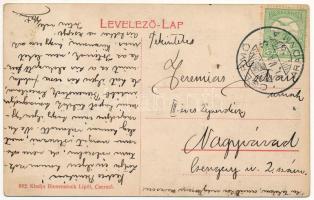 Csermő, Cermei; Községháza, vasútállomás, vonat, Bienenstock Lipót üzlete és saját kiadása / town ha...