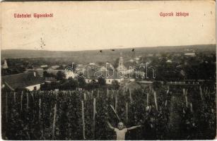 1912 Gyorok, Ghioroc; látkép, szőlő. Eichner Adolf kiadása / general view, vineyards (Rb)